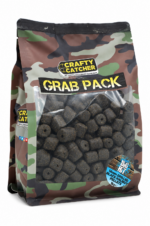 Crafty Catcher Drilled Black Halibut Pellets 14mm 1kg — retail packaging.