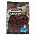 Crafty Catcher Drilled Red Halibut Pellets 8mm 1kg — retail packaging.
