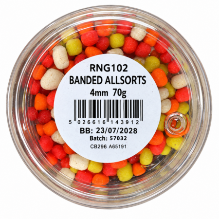 Ringers Banded Allsorts 4mm 70g — product packaging.