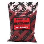 Ringers Premium Groundbaits – Meaty Red Method Mix 1kg — product packaging.