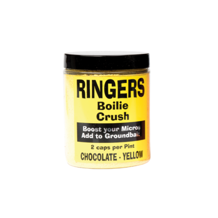 Ringers Boilie Crush 300g – Chocolate - Yellow — product packaging.