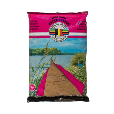 Marcel Van Den Eynde Groundbait Additives & Leems 2kg – Brown Damp — product packaging.