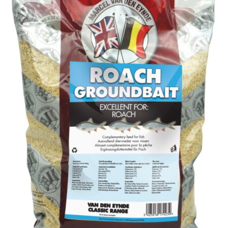 Marcel Van Den Eynde UK Economy Groundbaits 2kg – UK Roach Groundbait — product packaging.