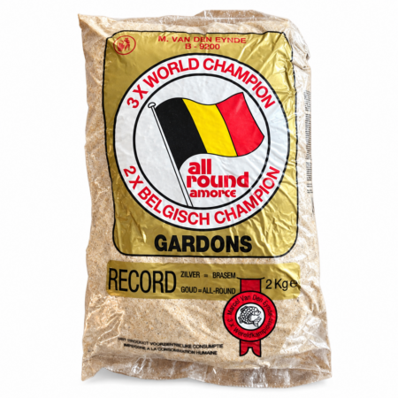Van Den Eynde Record Gold Natural Groundbait 2kg — product packaging.