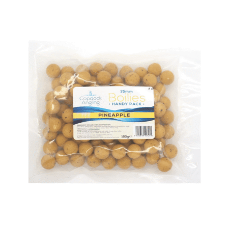 Copdock Angling Boilies Handy Packs 15mm 150g — Pineapple — labelled product packaging.