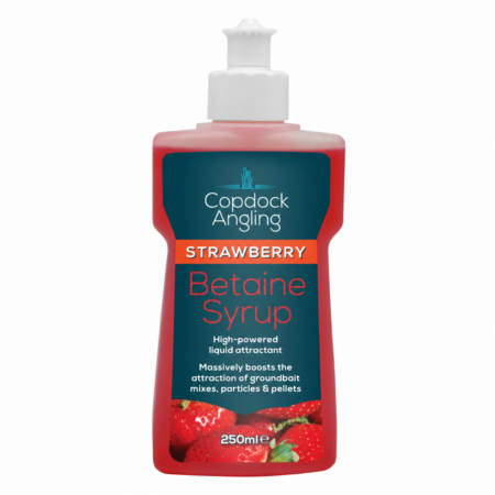 Copdock Angling Betaine Syrups 250ml — Strawberry — labelled product packaging.