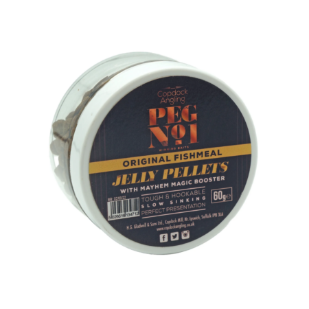 Peg No.1 Jelly Pellets 60g — Original Fishmeal — labelled product packaging.